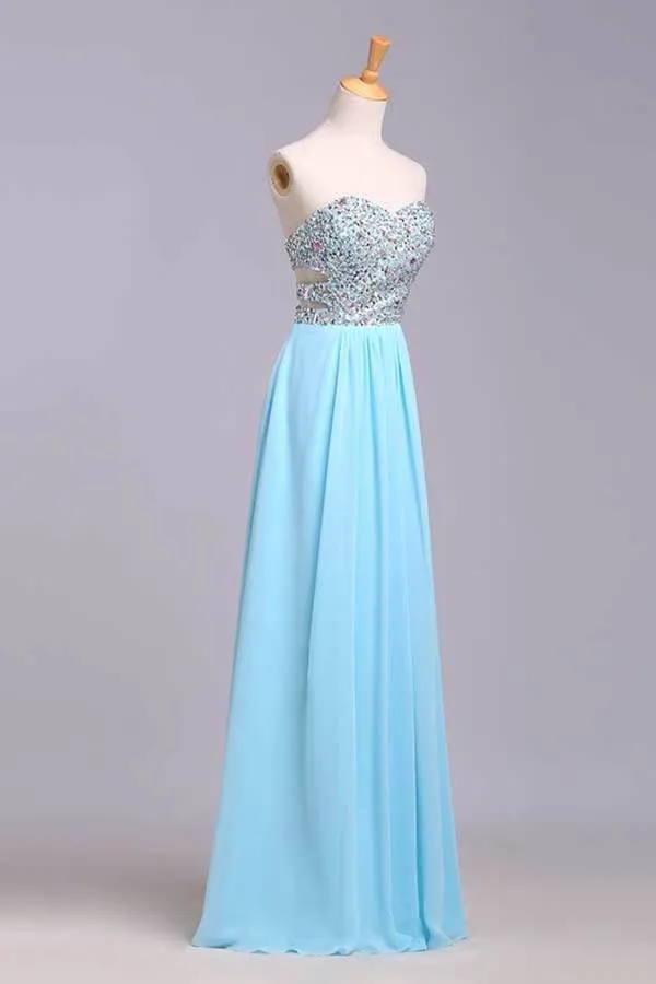 2024 Prom Dresses A-Line Sweetheart Chiffon Floor Length With PNNN8K43