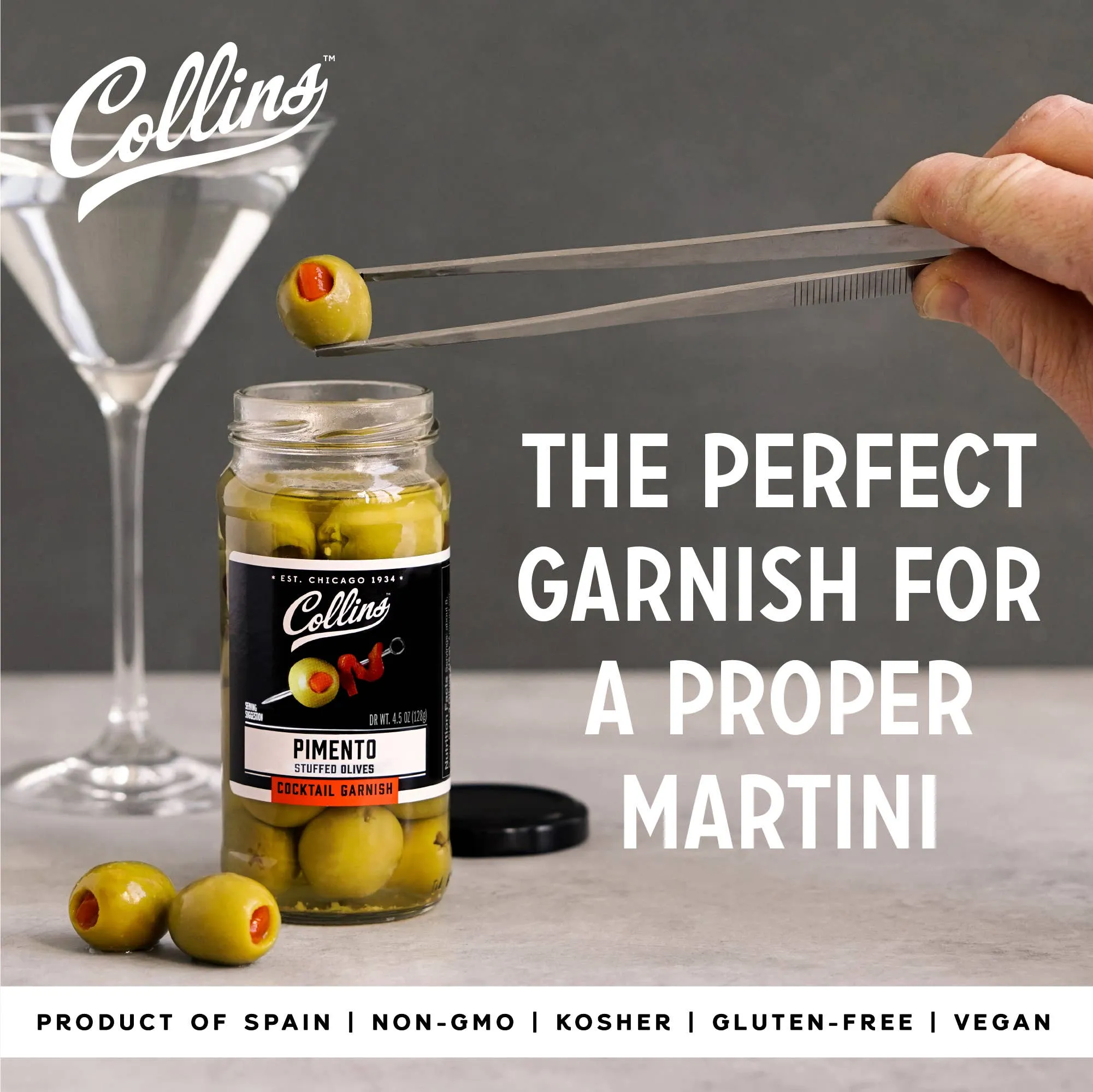 5 oz. Gourmet Martini Pimento Olives by Collins