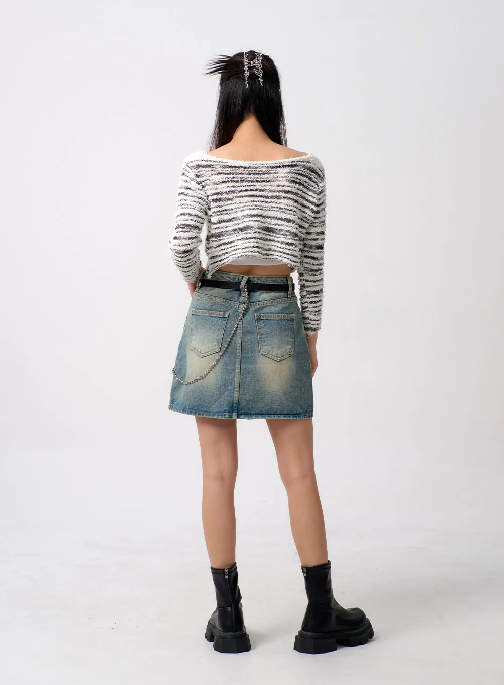 A-Line Denim Mini Skirt BM306