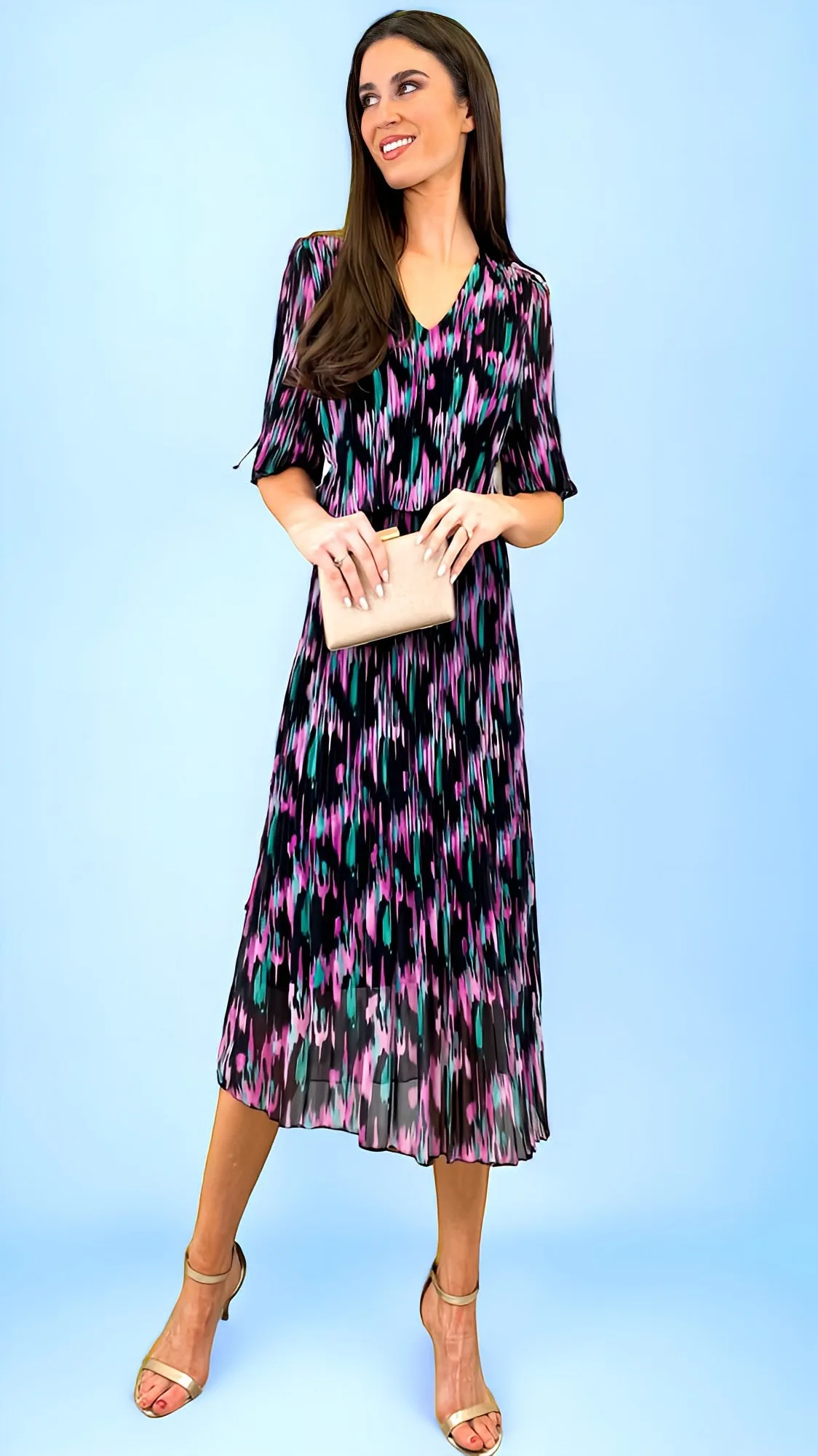 A1479 Enid Black Print Loose Top Dress