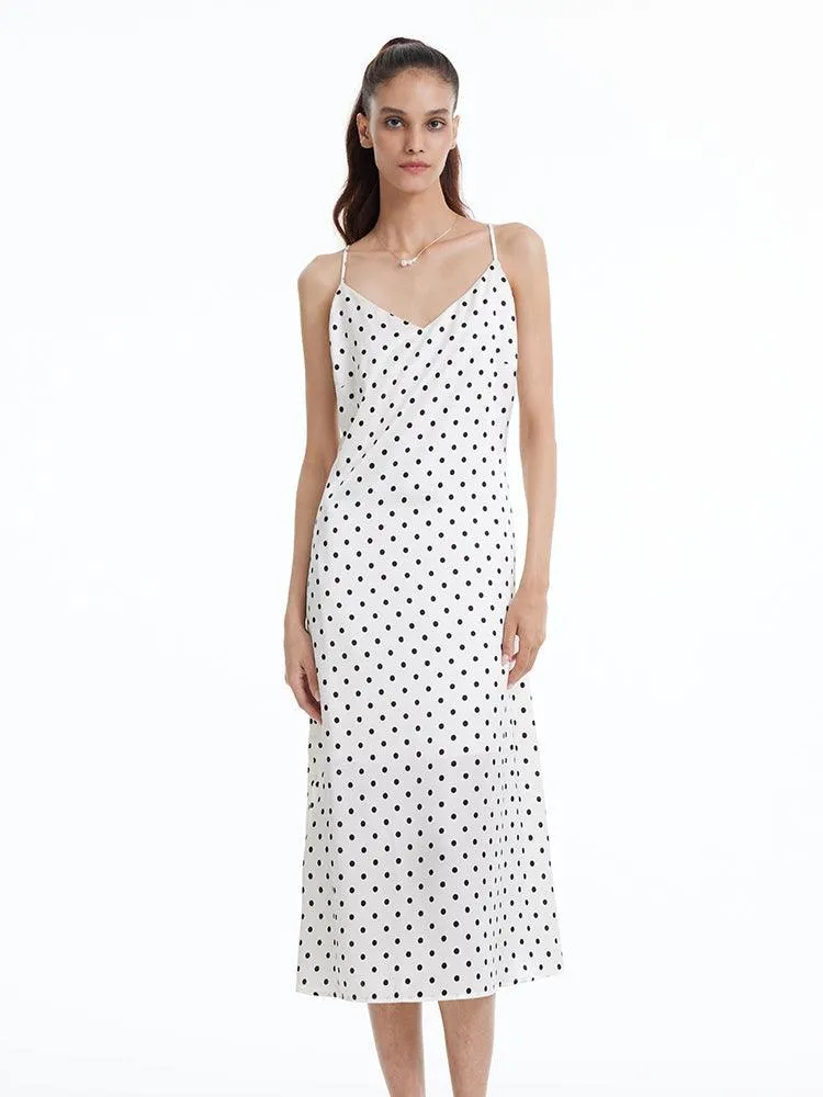 Acetate Polka Dots Slip Dress