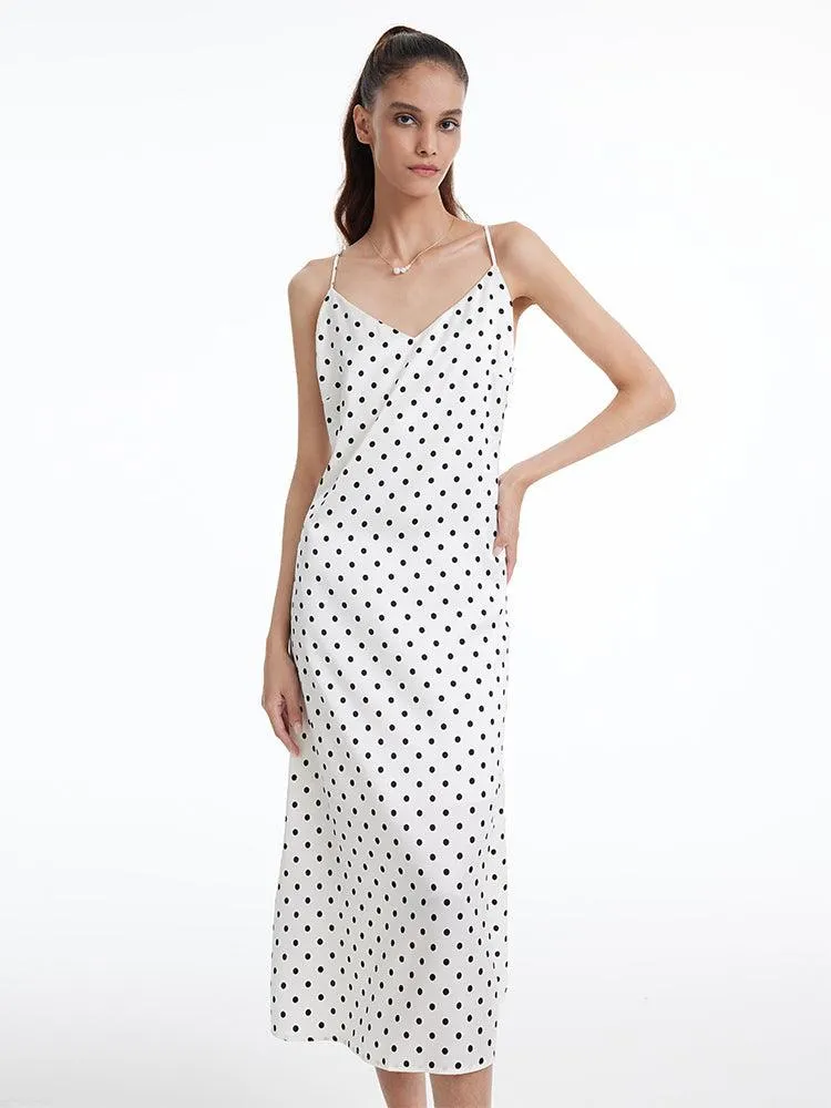 Acetate Polka Dots Slip Dress