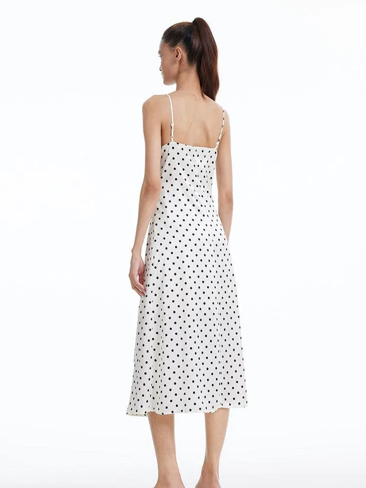 Acetate Polka Dots Slip Dress