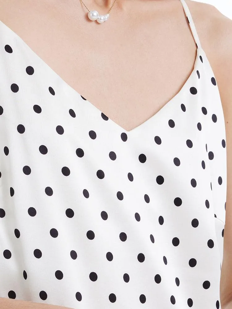 Acetate Polka Dots Slip Dress