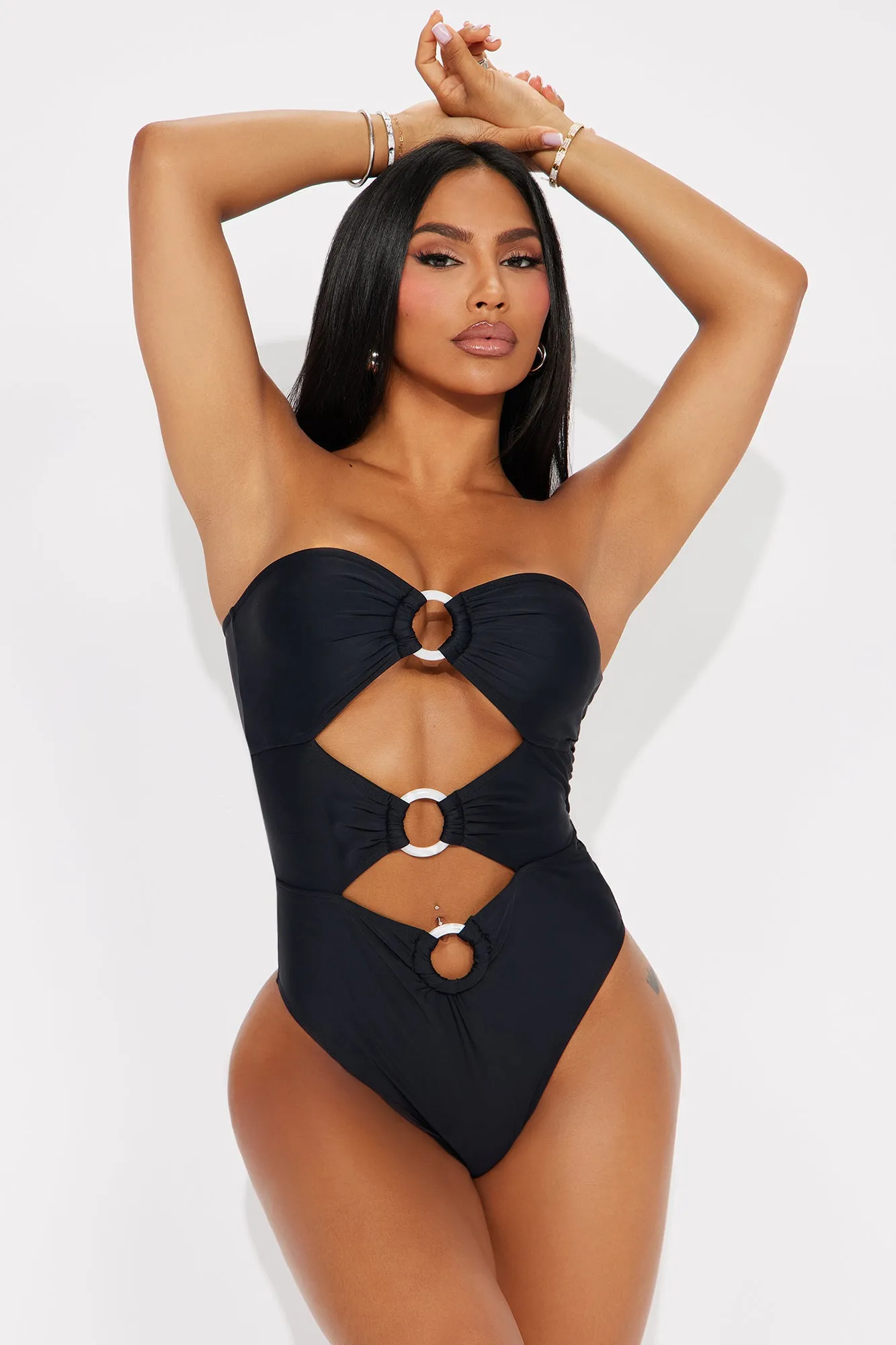 Adelaide O-Ring Cutout 1 Piece Swimsuit - Black