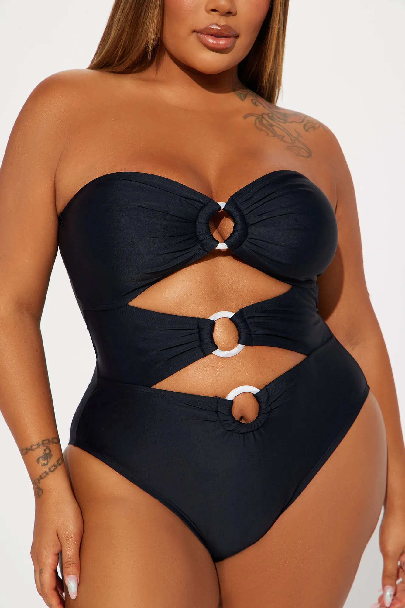 Adelaide O-Ring Cutout 1 Piece Swimsuit - Black