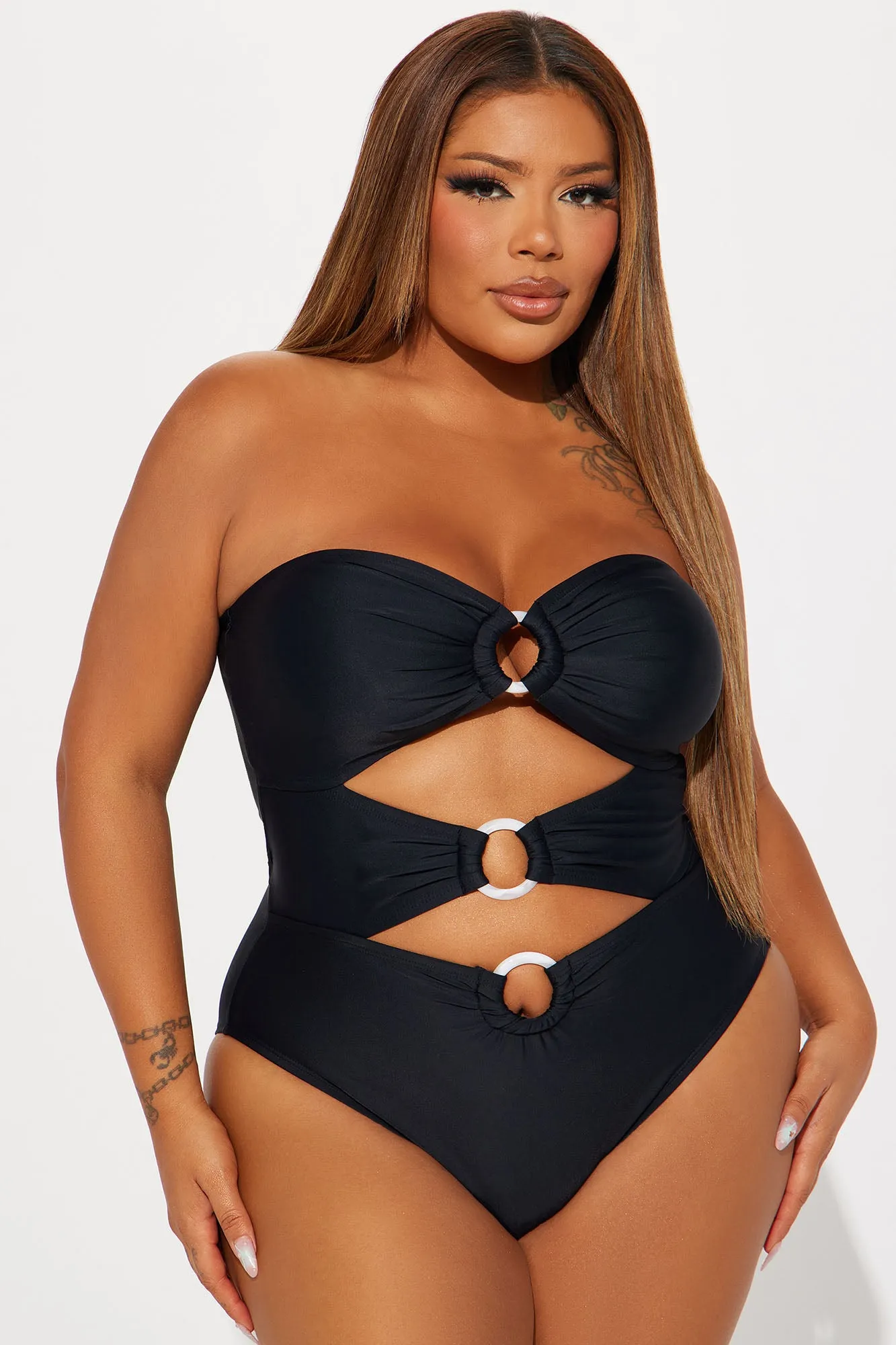 Adelaide O-Ring Cutout 1 Piece Swimsuit - Black