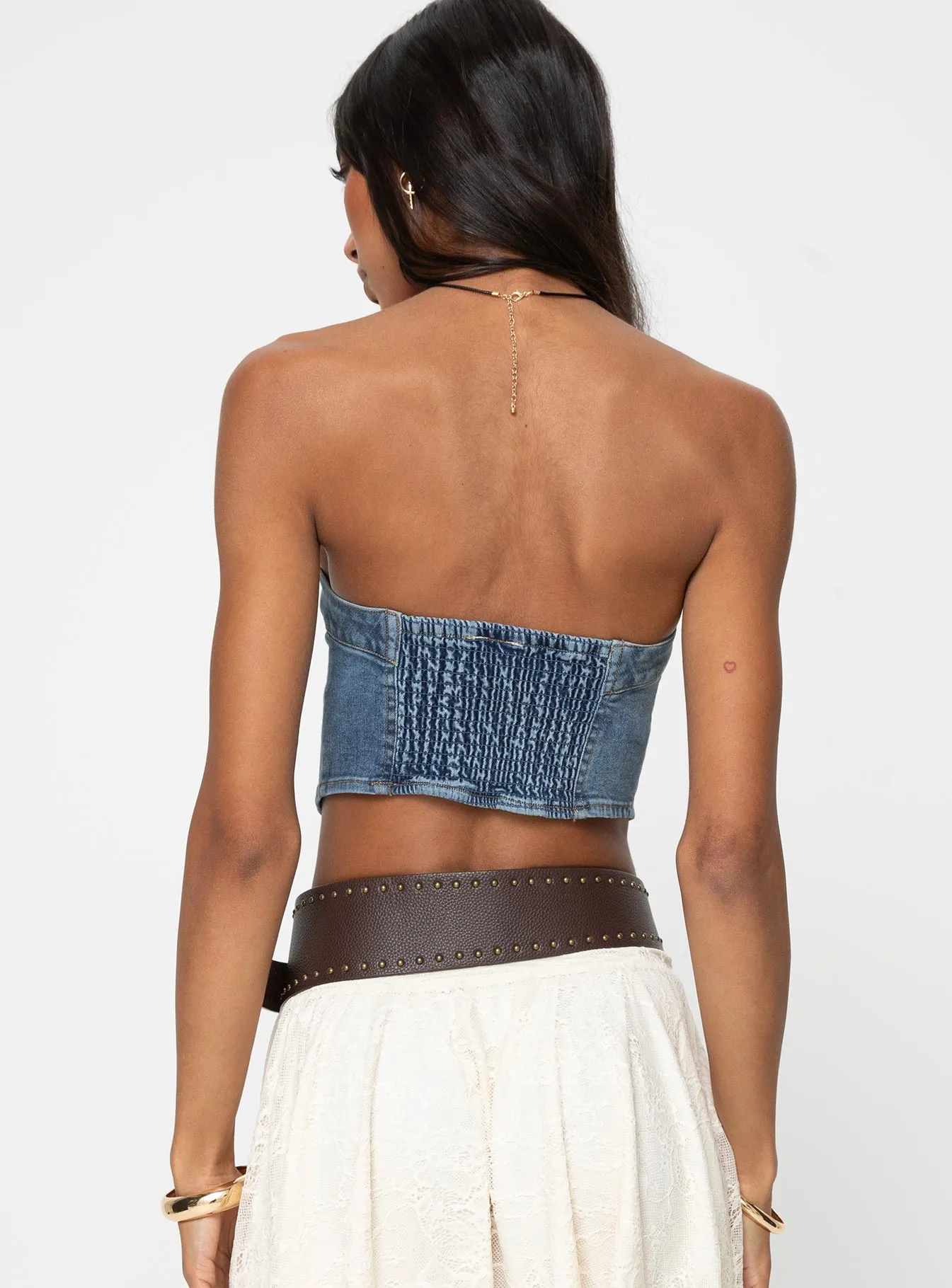 Alexian Strapless Top Denim