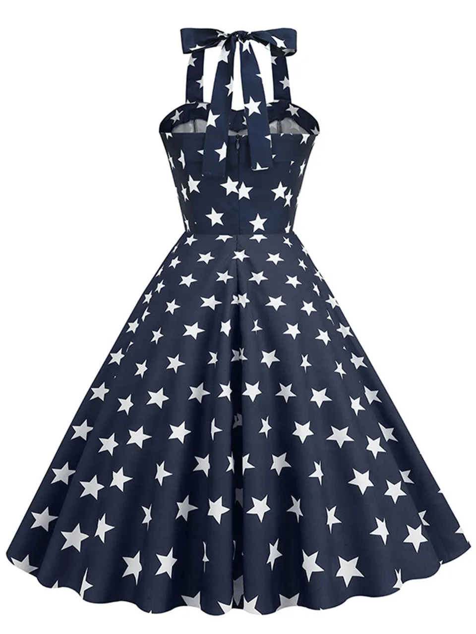 American Flag Stars Stripes Halter 1950S Vintage Dress