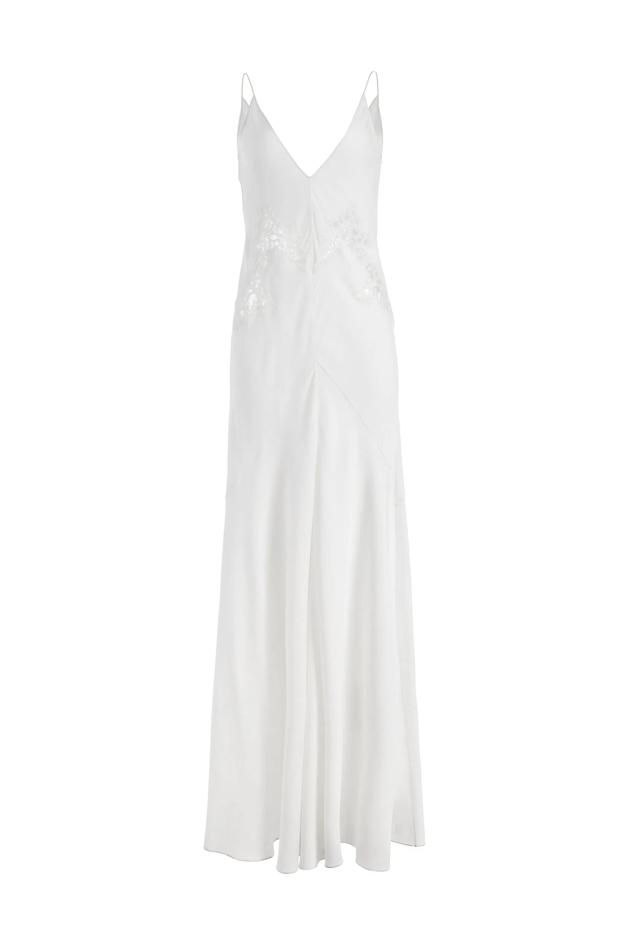 Apuleius Lace Dress in Ivory Silk Crepe