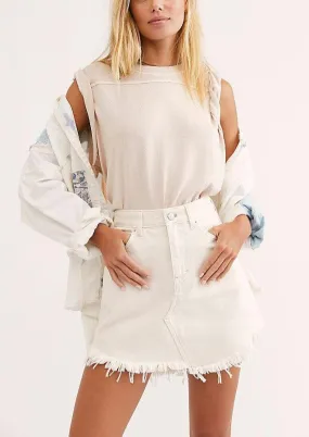 Bailey Cream Denim Mini skirt