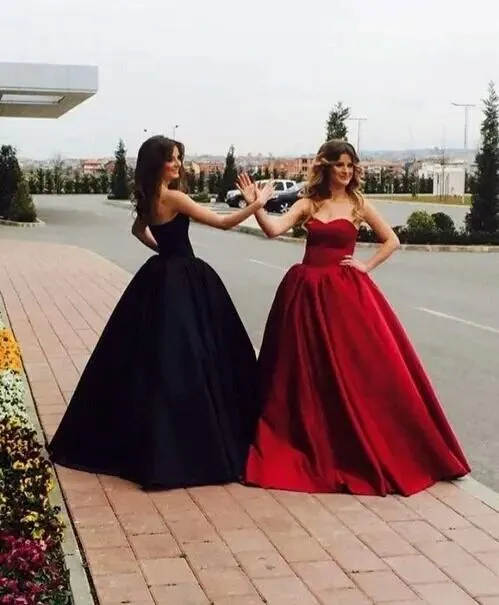 Ball Gown Cheap Prom Dress Vintage Sweetheart Satin Prom Dress #ER291