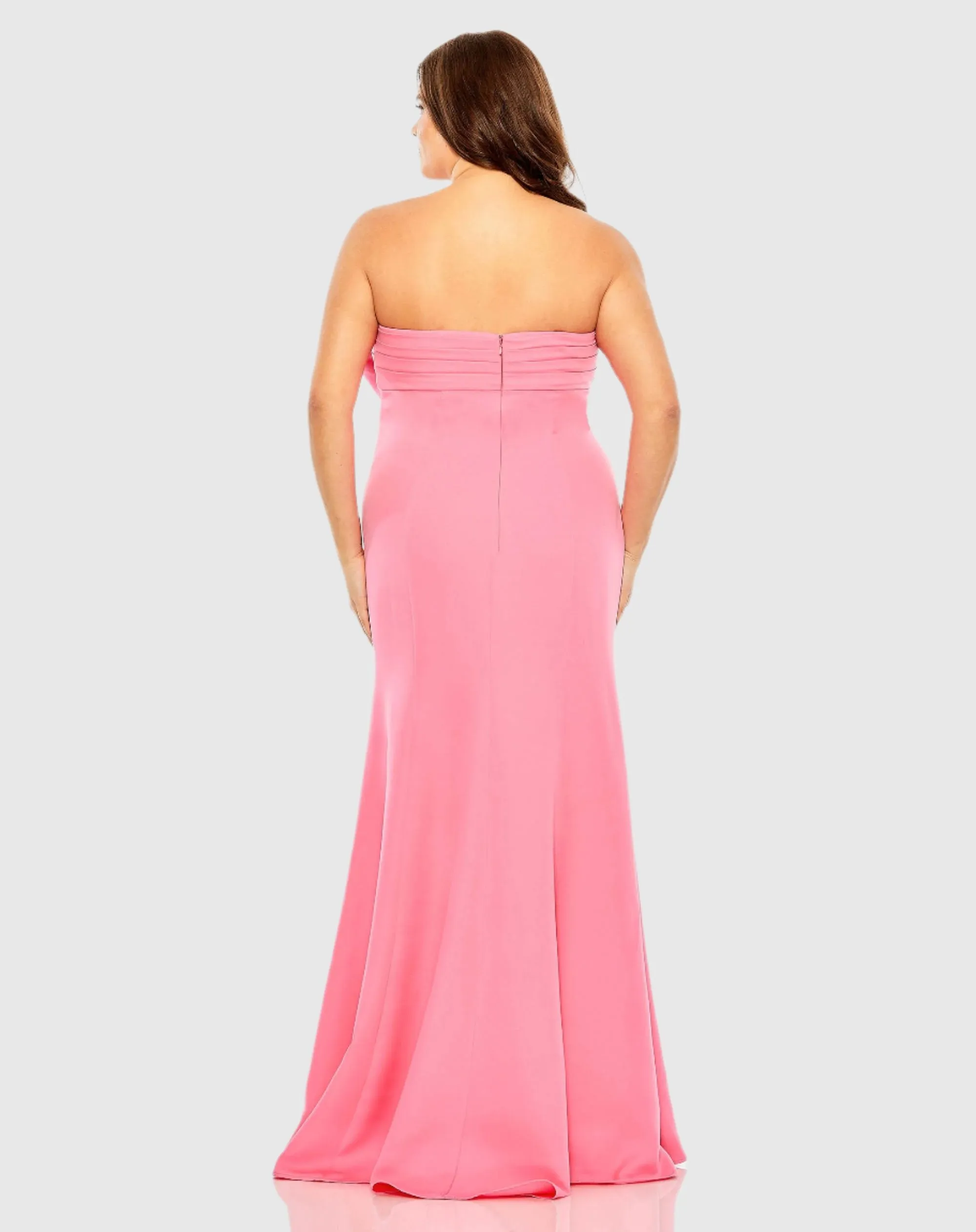 Bow Front Crepe Gown (Plus)