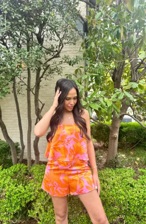 Bright Disposition Floral Strapless Romper