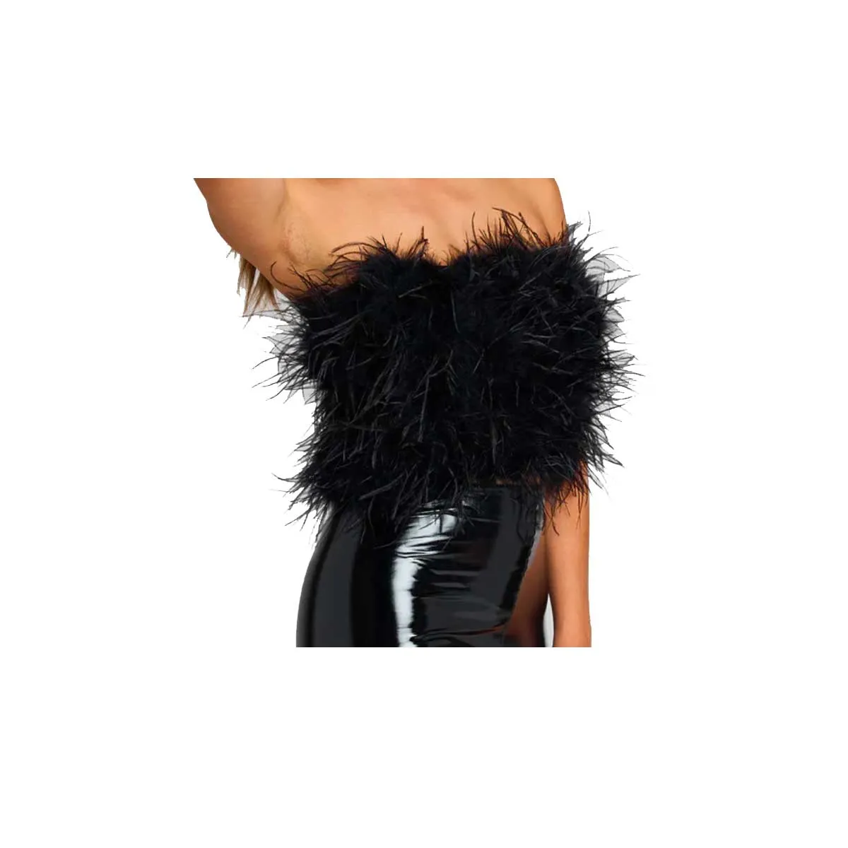 Buddy Love Women's Fancy Strapless Feather Tube Top