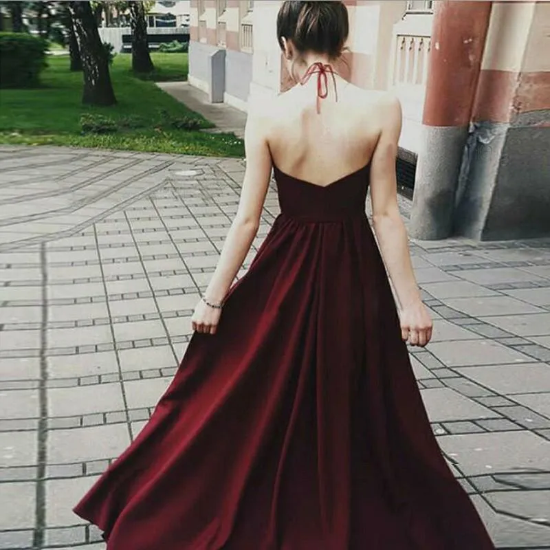 Burgundy Lace Prom Dress Cheap Long Prom Dress #ER007