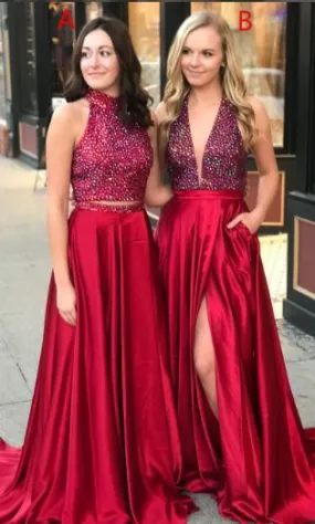 Burgundy Prom Dress, Ball Gown, Sweet 16 Dress, Winter Formal Dress, Pageant Dance Dresses, Graduation School Party Gown, PC0056