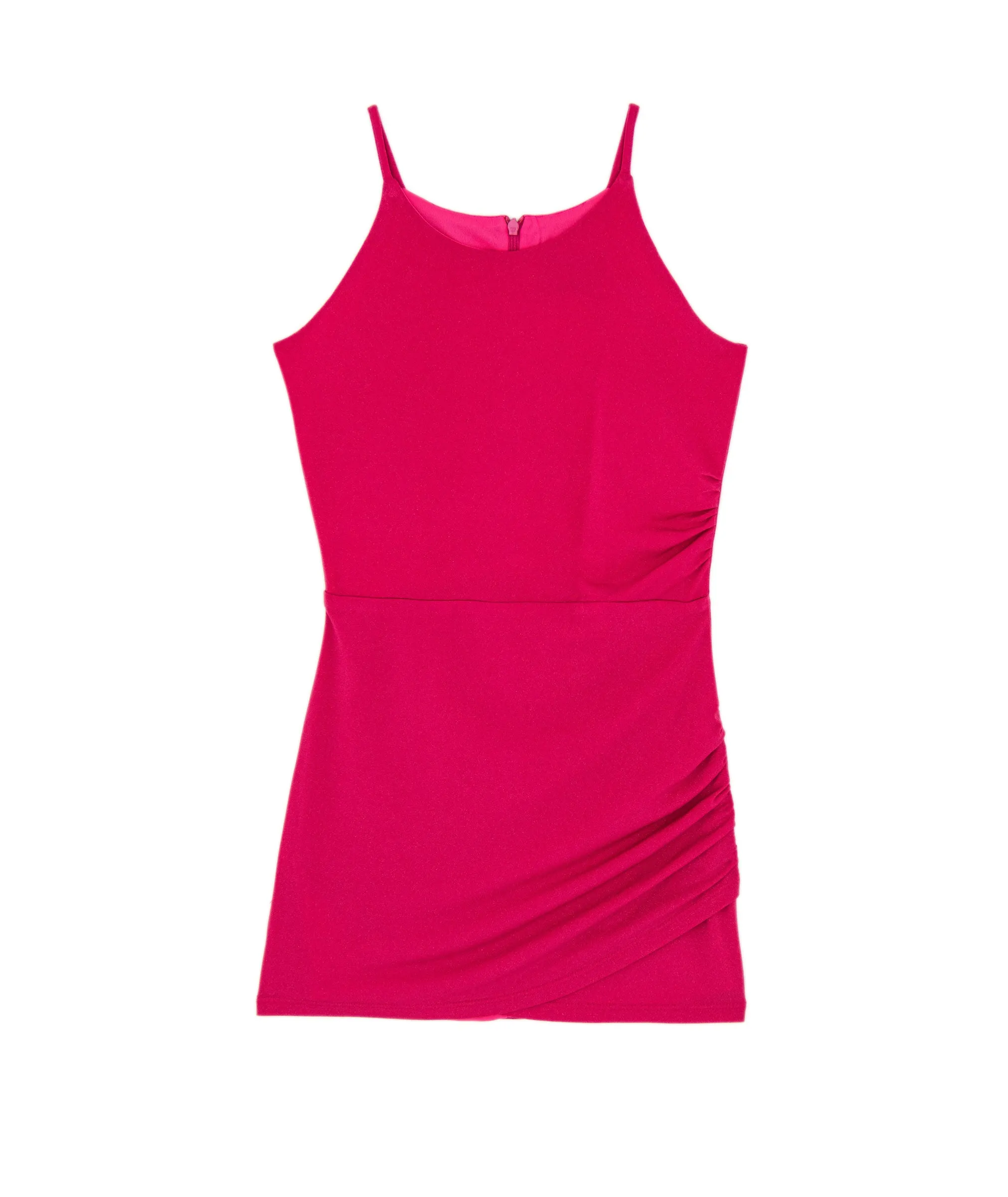 By Debra Girls Fuschia Sparkle Ruched Body Con Dress