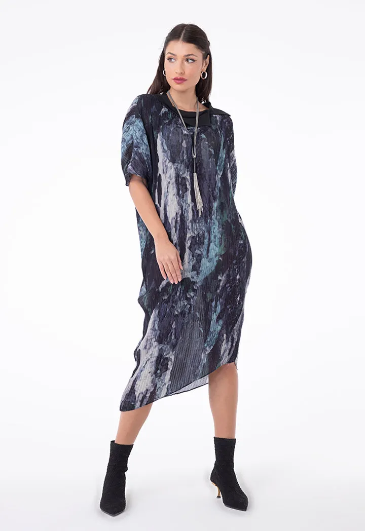 Camouflage Print  Electric Pleated Dress Combo