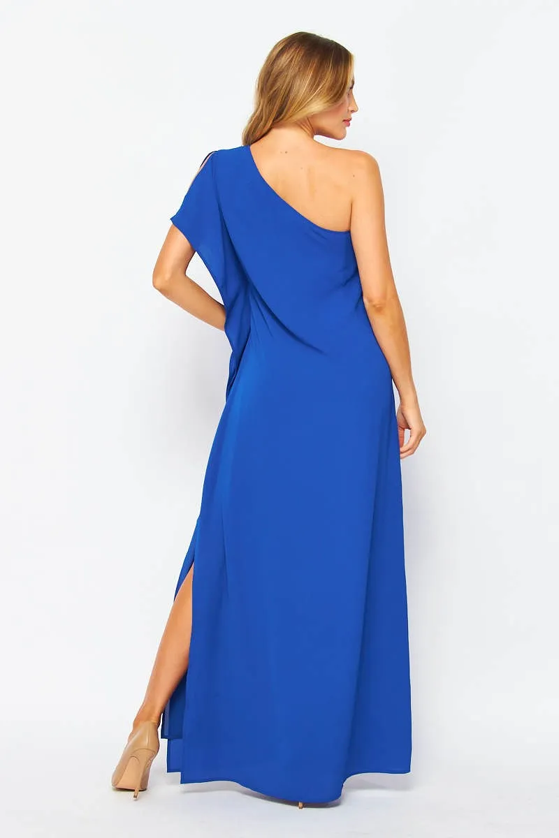 Capri Blue One Shoulder Dress