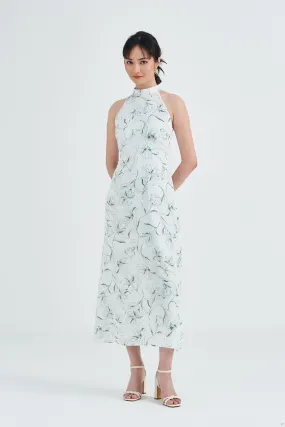 Cassidy Printed Halter Neck Midi Dress