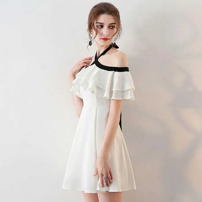 Chiffon Ivory Homecoming Dress Party Cheap Homecoming Dress ER202