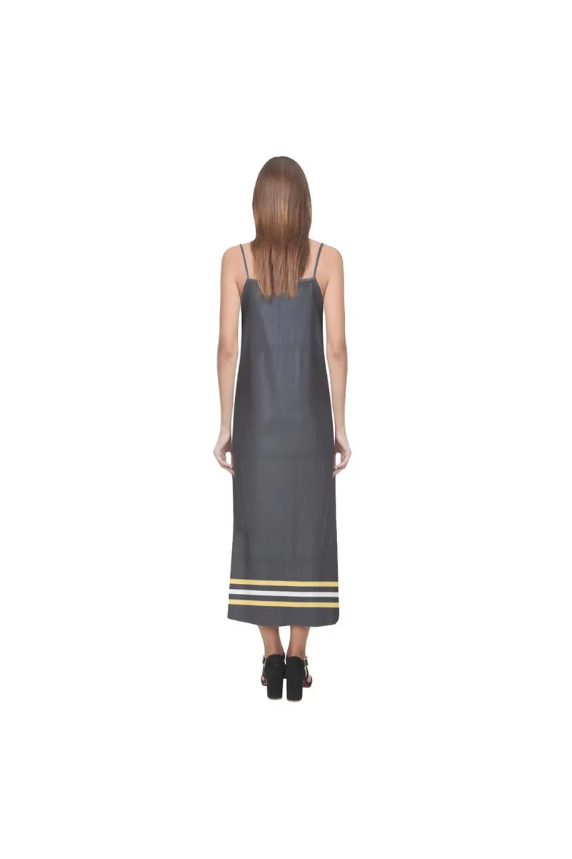 Chocolate Dream V-Neck Open Fork Long Dress(Model D18)