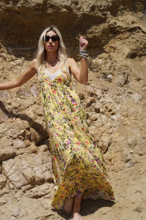 Colorado Lace Tiered Maxi Slip Dress - Final Sale