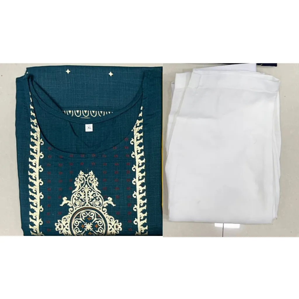 Matching Traditional Indian Cotton Outfits Set in Same Color for Couples