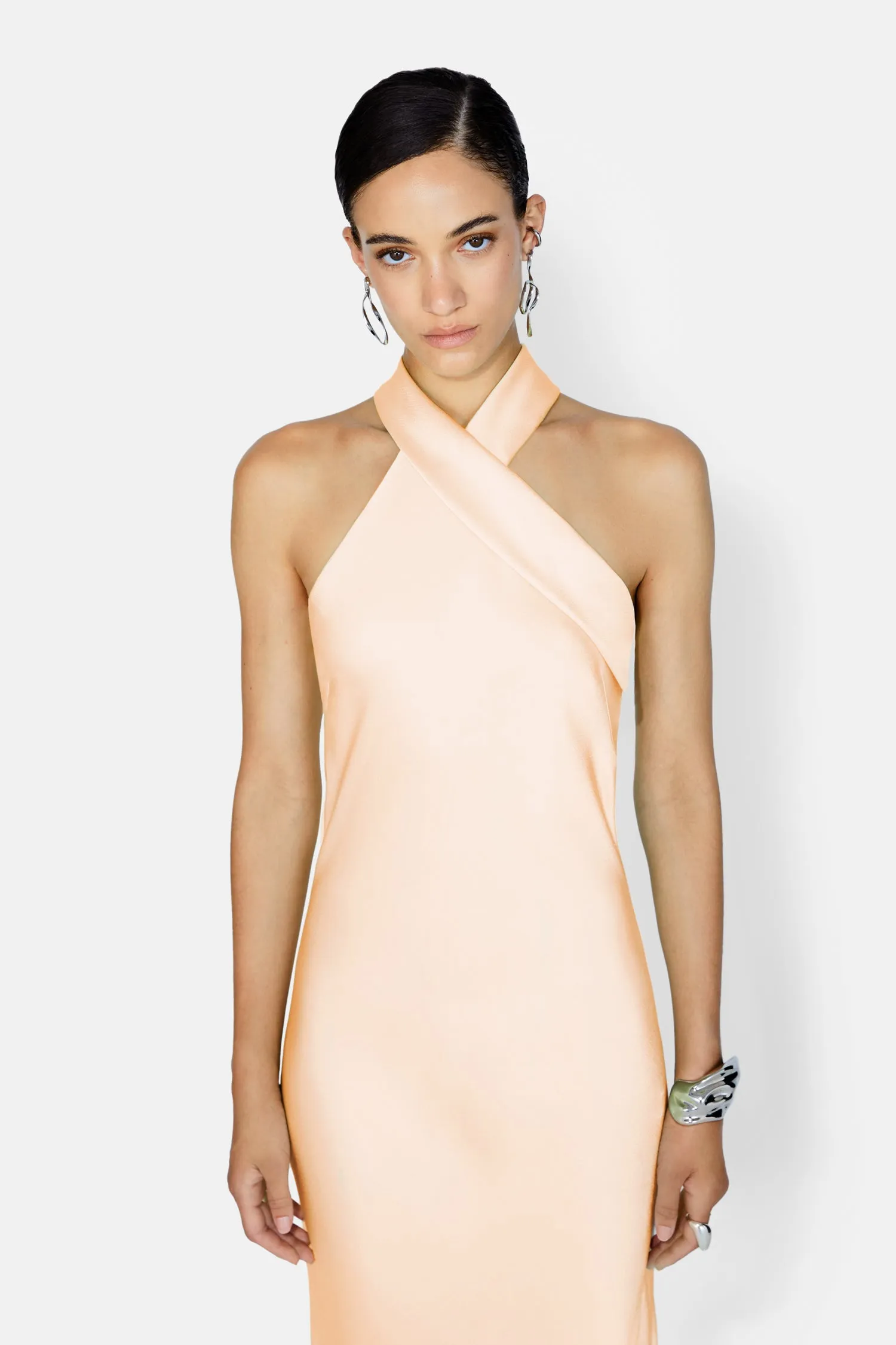 Cropped Pandora Dress - Peach