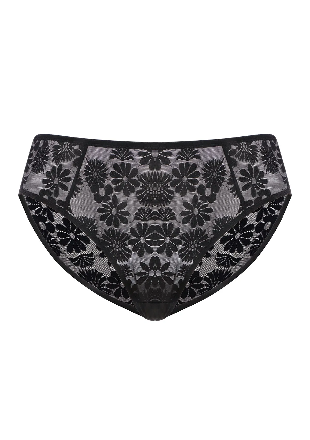 Daisy High-Rise Soft Comfort Black Lace Brief Underwear