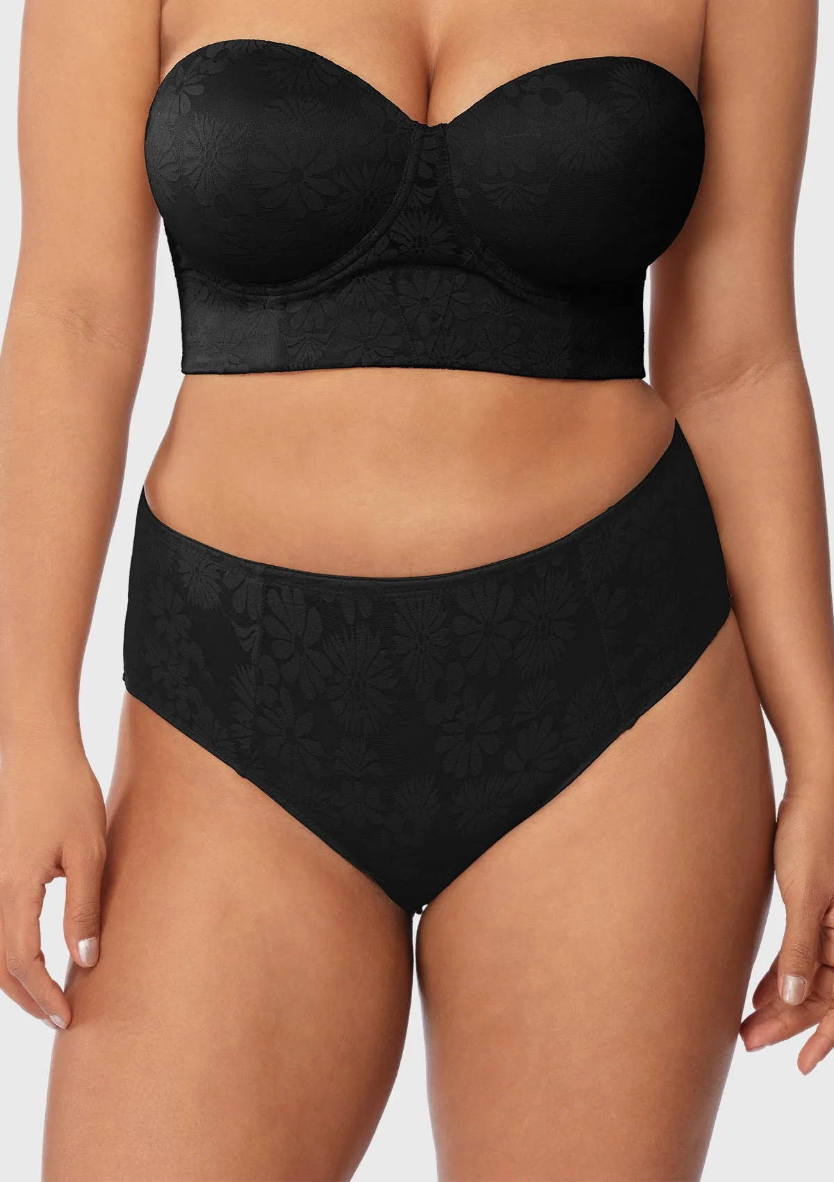 Daisy High-Rise Soft Comfort Black Lace Brief Underwear