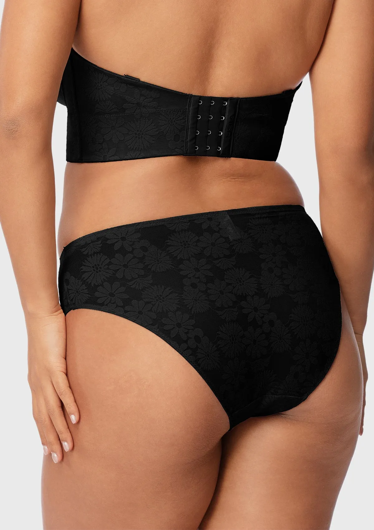 Daisy High-Rise Soft Comfort Black Lace Brief Underwear