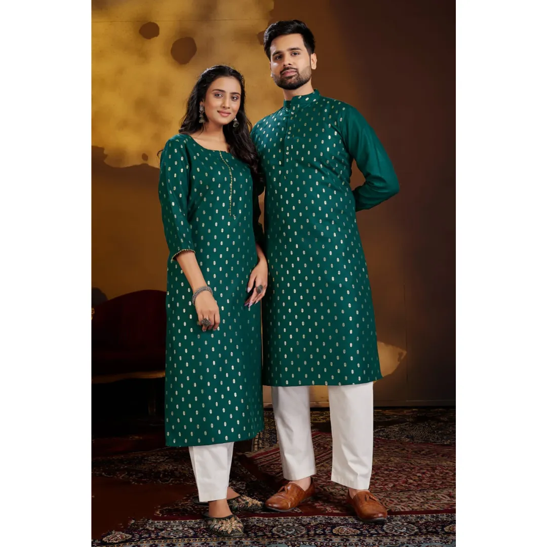 Ethnic Traditional Same Matching Colour Couples Dress