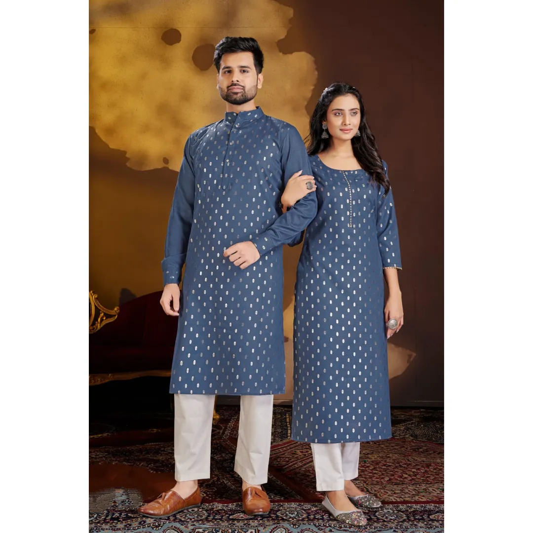 Ethnic Traditional Same Matching Colour Couples Dress