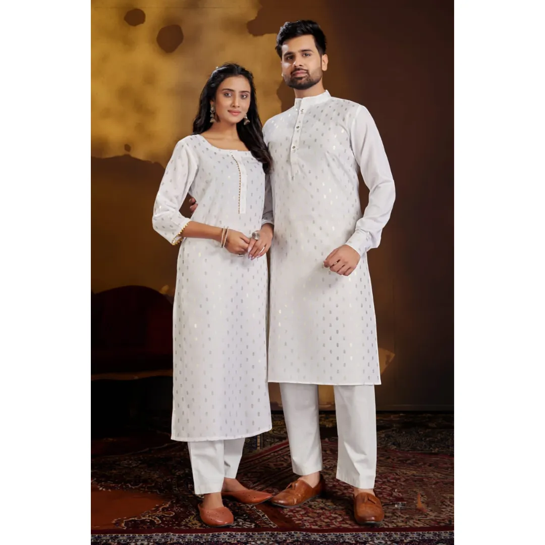 Ethnic Traditional Same Matching Colour Couples Dress