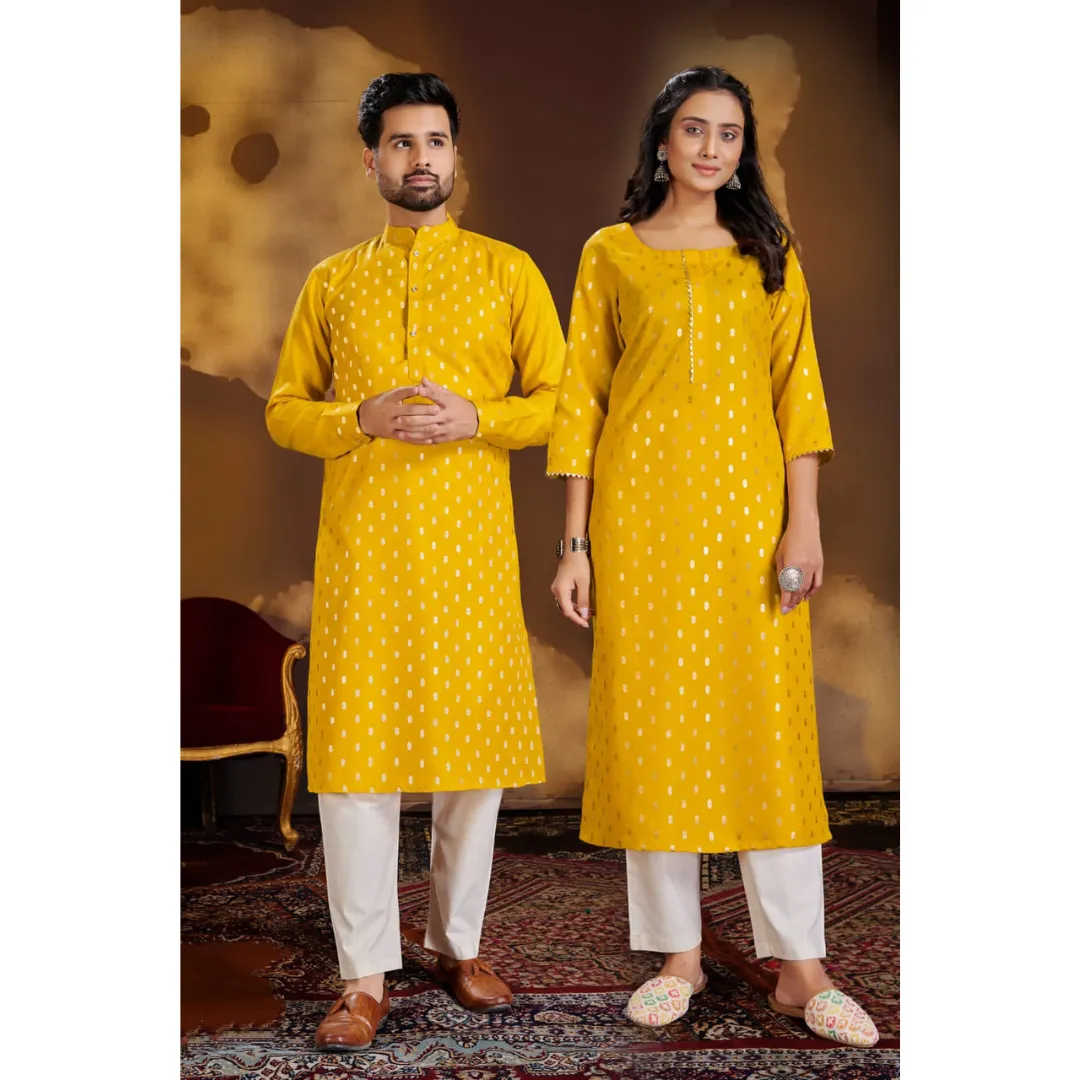 Ethnic Traditional Same Matching Colour Couples Dress