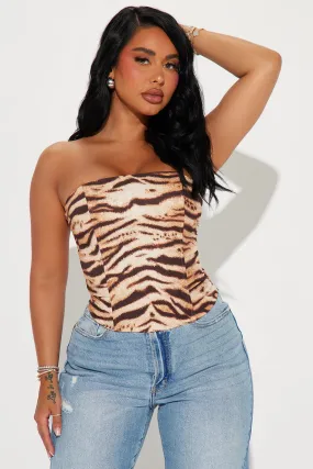 Eye Of A Tiger Corset Top - Brown/combo