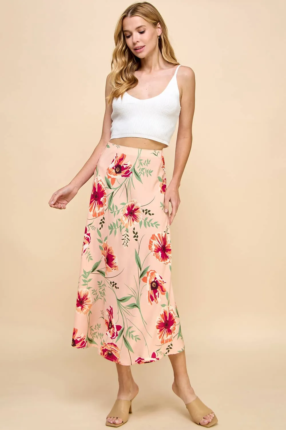 Floral Printed A Line Skirt