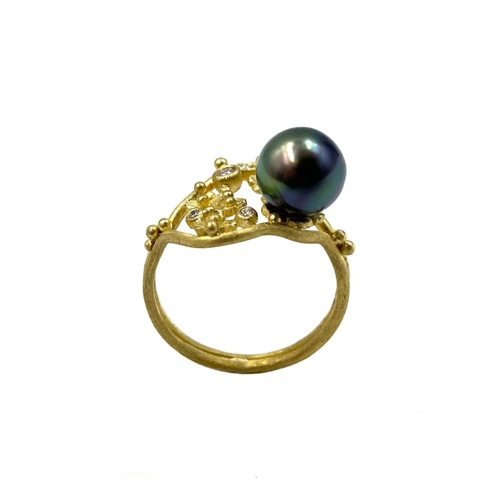 Flowers and Pearl Ring