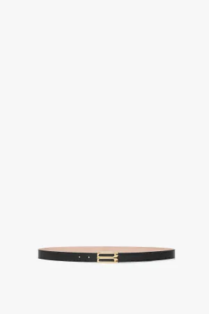 Frame Belt In Black Croc Embossed Calf Leather