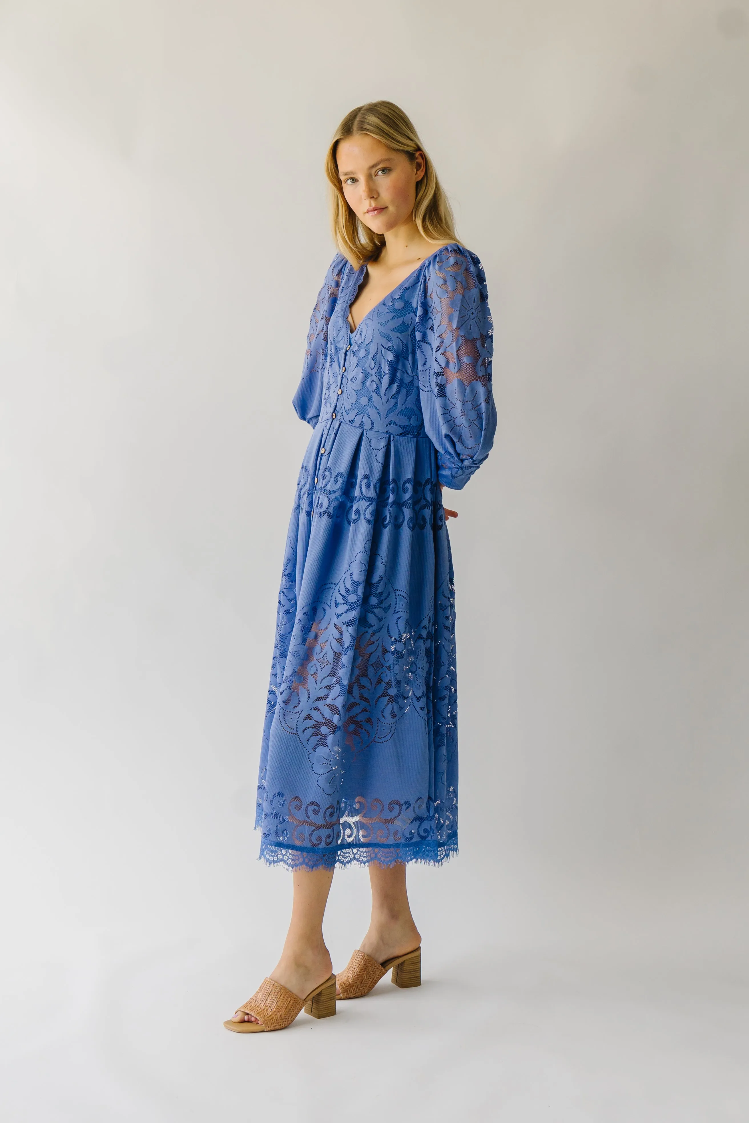 Free People: Shadow Dance Midi Dress in Persian Jewel