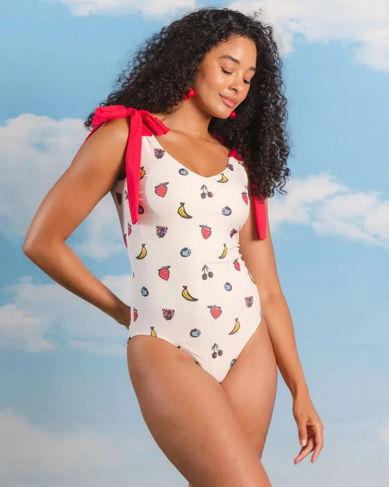 Fruit Basket Shoulder-Tie One-Piece