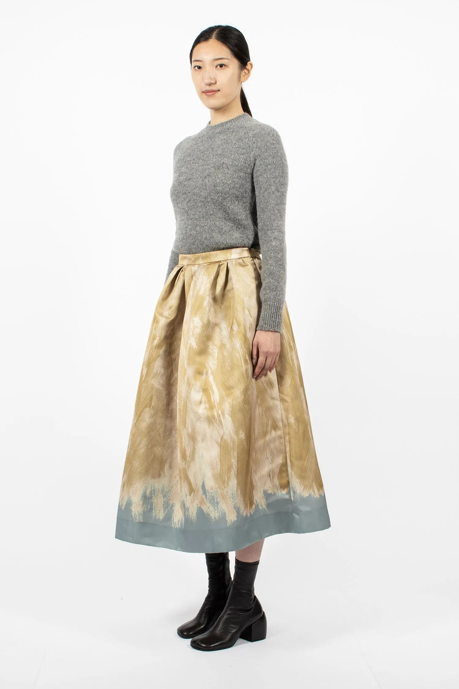 Full A-Line Skirt Beige/Raf