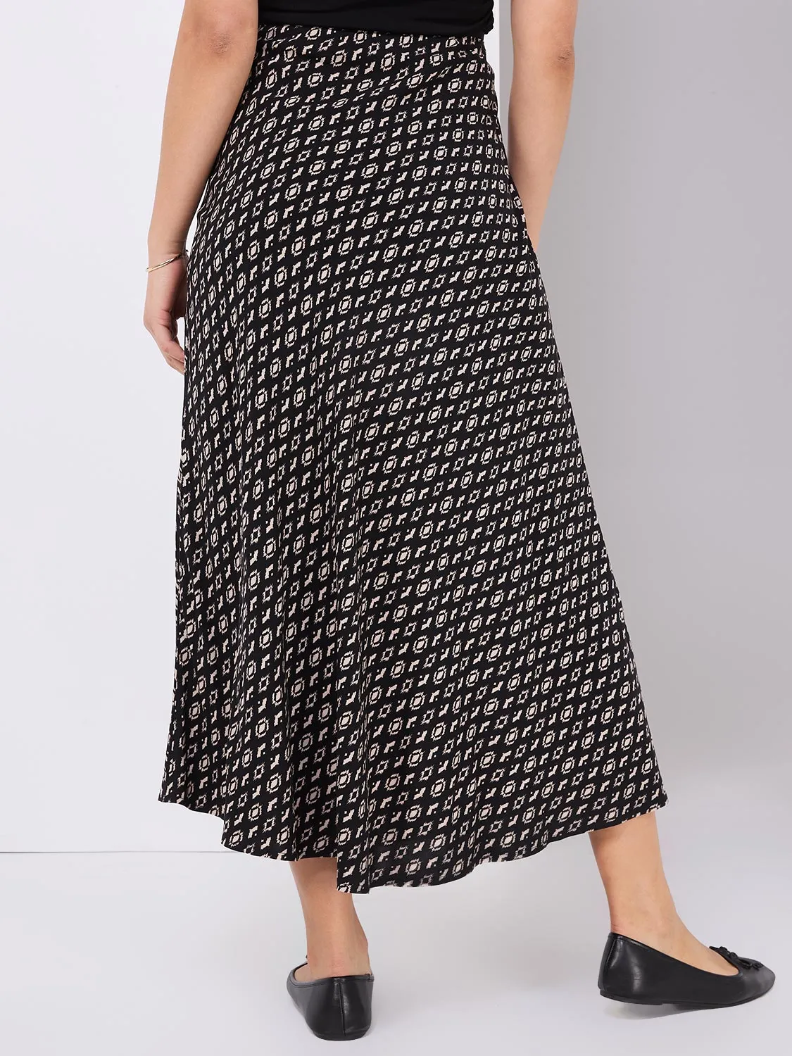 Geo Print A-Line Skirt