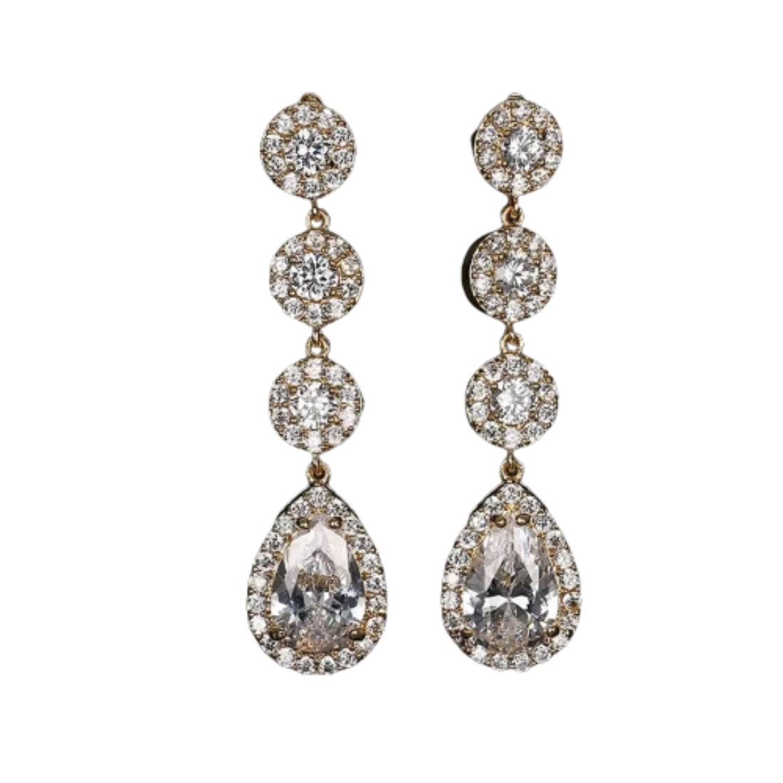 Glittering Water-Drop AAA CZ Crystal Wedding Party Earrings