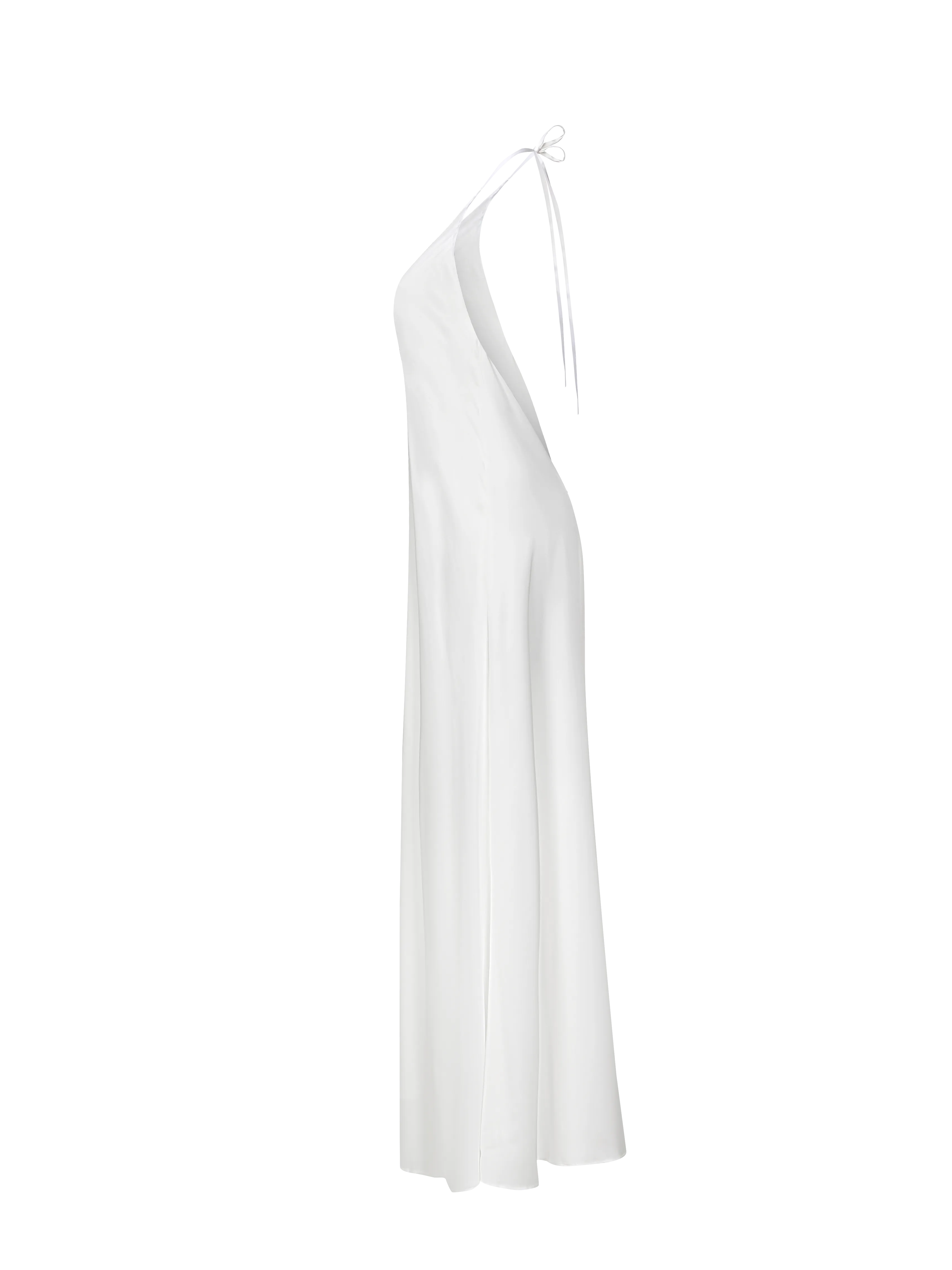 Glossy White Slip Dress