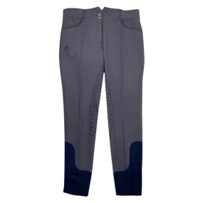 Halter Ego 'Perfection' Full Seat High Rise Breeches in Charcoal/Navy Piping - Women's 31/32