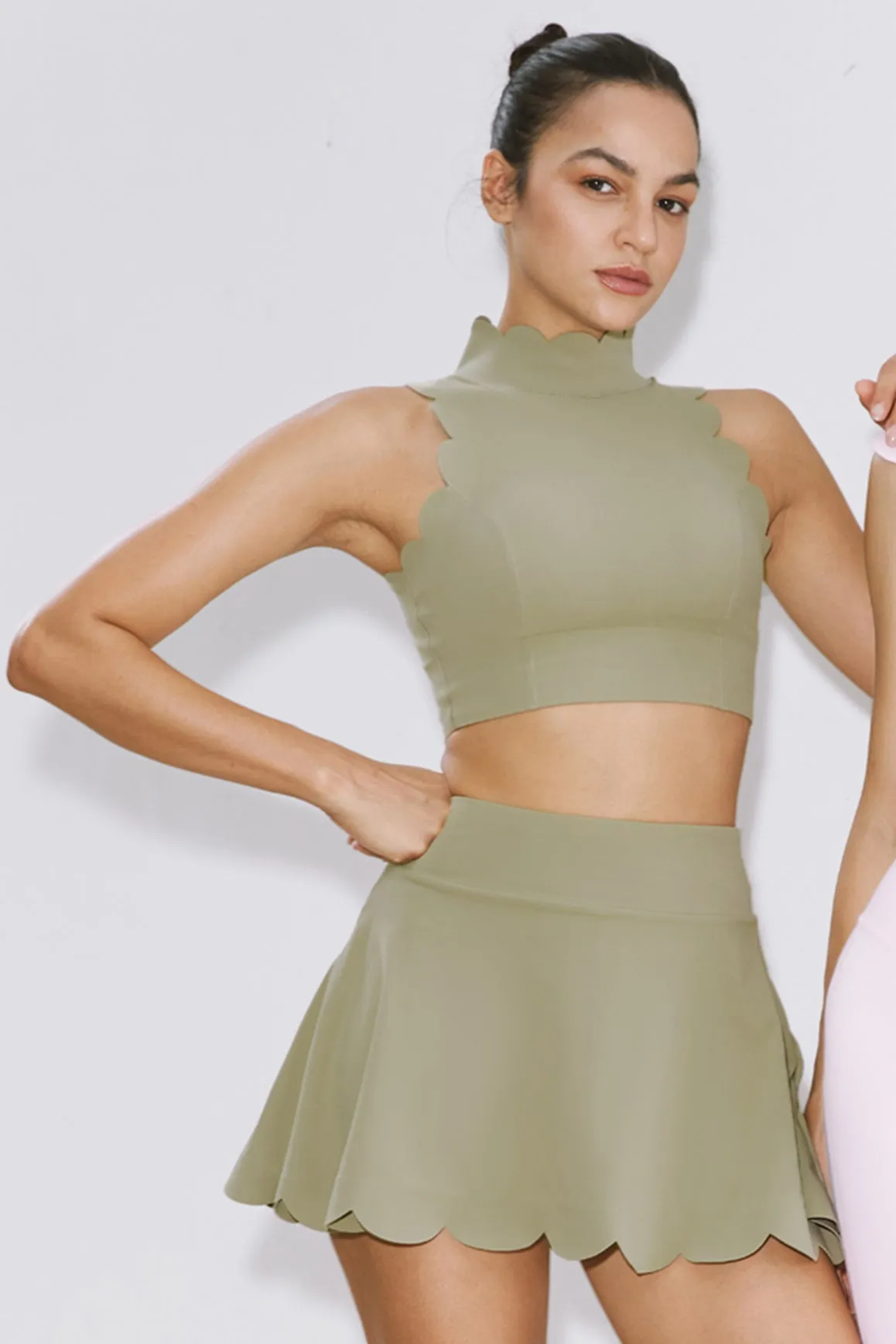 High-Waist A-line Tennis Skirt