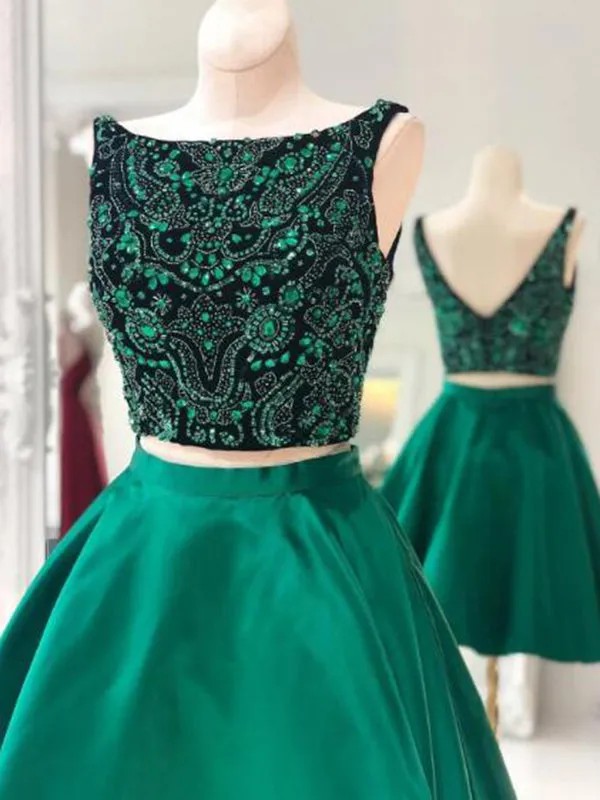 Homecoming Dress Short, Two Pieces Homecoming Dress, 2019 Prom Dresses ER1072